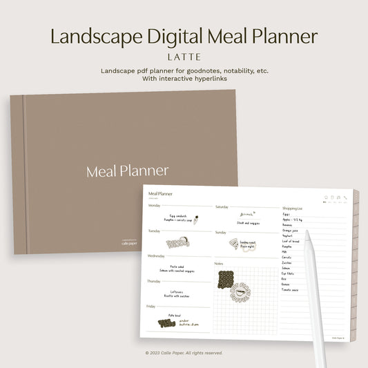 Landscape Digital Meal Planner – Latte