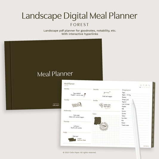 Landscape Digital Meal Planner – Forest